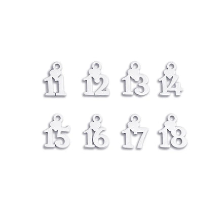 Fashion Jewelry Stainless Steel DIY Creative Number 11/12/13/14/15/16/17/18 Charms Pendant Jewelry Accessories