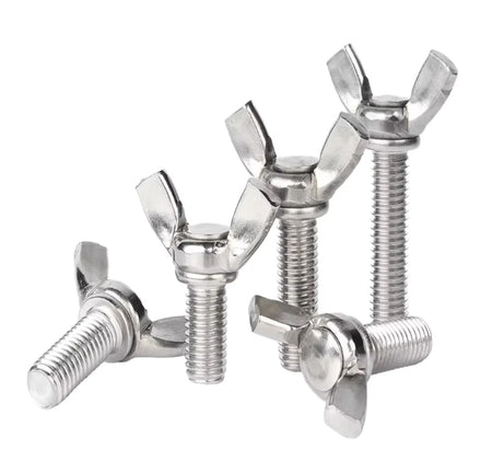 DIN316 Standard 304 Stainless Steel Wing Screw with Zinc Plated Carbon Steel Butterfly Screw 12mm Length Metric System Standard
