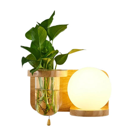Pioneera Wooden Bedside Wall Lamp LED Warm Light for Living Room Bedroom