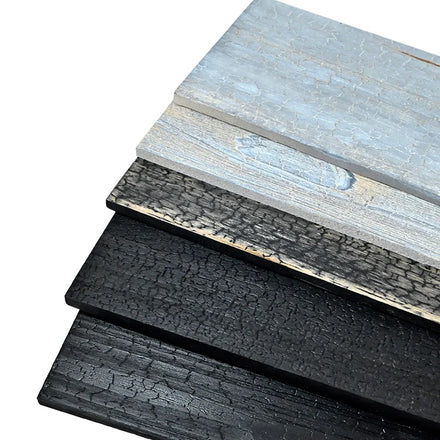 MUMU Design Stylish Eco-friendly Color Gray Pattern Wall Panels Carbonized CedarWood for Residential and Commercial Spaces