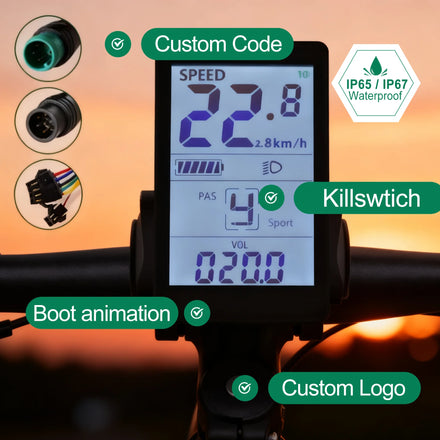 24V/36V/48V/60V Waterproof Digital Bicycle Speedometer Computer Roadbike Electric Bike Cycling Electronic OEM ODM Manufacturer