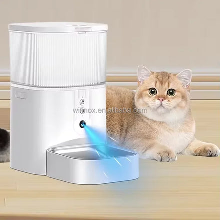 3L Capacity Stainless Steel Automatic Food Dispenser Smart Pet Feeder with Camera Timer and App Control for Cat and Dog Bowl