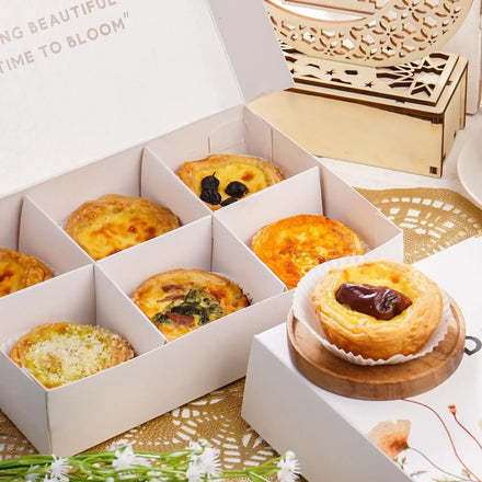 Eco-Friendly Wholesale Paper Packing Box Dividers for Bakery Donuts Cupcakes Crepes Egg Tarts for Cookies Chocolates for Sushi