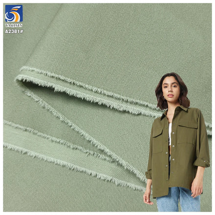 A2381 High Quality 190gsm Washed Ultra-Soft Plain Twill Cotton Fabric for Woman's Shirt Woven 100% Cotton Twill Fabric