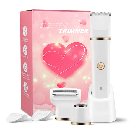 Bikini Trimmer for Women Electric Body Hair Trimmer 3 in 1 Wet Dry Shaver Groomer Replaceable Ceramic Blade Heads