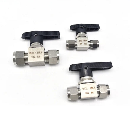 304 Stainless Steel American Style Ferrule Ball Valve High Temperature Corrosion Resistant Pneumatic Gas Compatible Straight