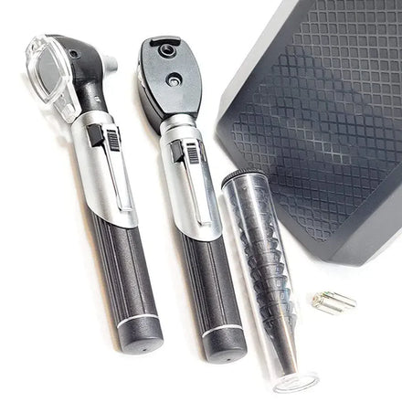Veterinary Electric Steel CE Certified Otoscope Ophthalmoscope Set Professional ENT Diagnostic Equipment Removable Battery
