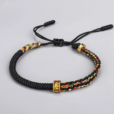 Lover Family Friends Women and Men Six Word Mantra Tibetan Handmade Knot Lucky Braided Adjustable Couple Bracelet Jewelry Gift