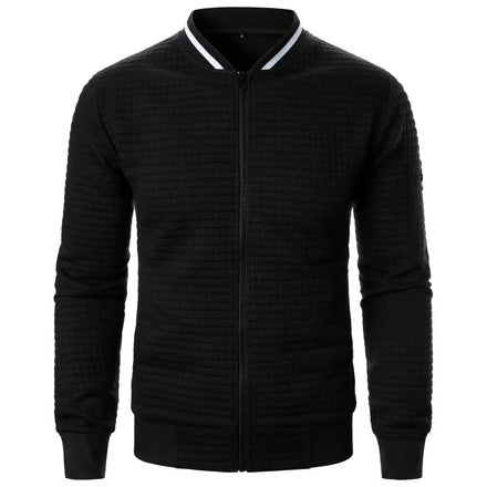 Bangladesh China Oem Embroidery Printed Design Men's Plaid Solid Color Men's Zipper Stand Collar Jacket