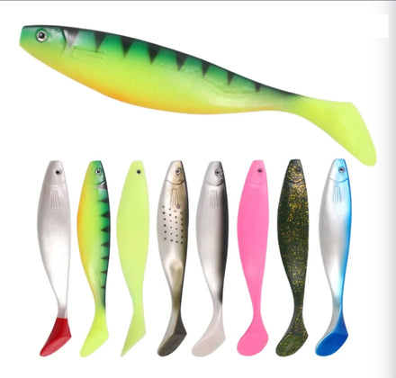 23g 23cm Big Soft Bait T-Tail Fish Lure PVC Material for Sea River Lake Fishing in Streams Shad Tackle
