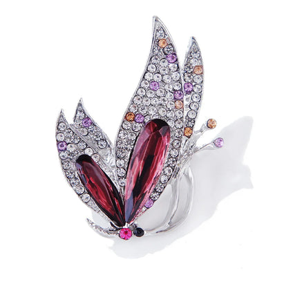 Clothing Accessories Elegant Korean Style Women Gift Purple Rhinestone Jewelry Animal Crystal Butterfly Brooches Brooch Pin