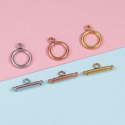 TO DIY Jewelry Finding Accessory 18K Gold Plated Gold Rose Gold Stainless Steel OT Toggle Clasps Buckle
