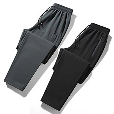 OEM Custom Logo Design New Men's Anti-wrinkle Plush Thickened Fabric Casual Trousers Winter Slim Sports Pants