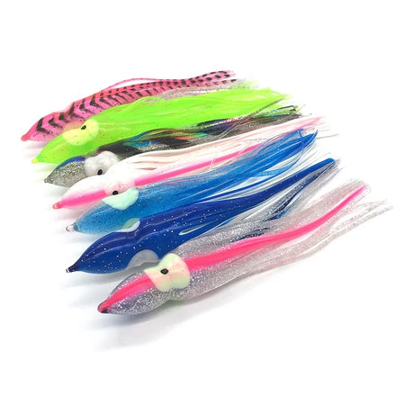 Wholesale 4.5inch Soft Plastic Octopus Jig Skirts Printed Squid Lures for Sea River Lake Stream Fishing Lure Squid Skirt