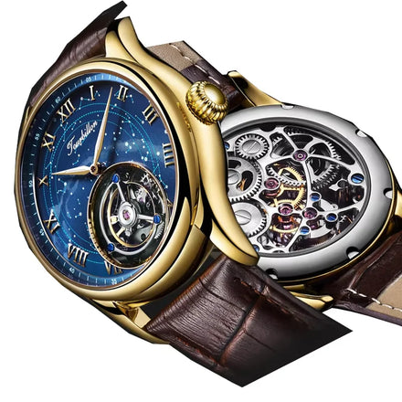 Factory Direct Sale Genuine Flying Tourbillon Mechanical Watch Stylish Starry Sky Waterproof Men's Watch Gift
