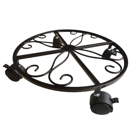 Rustproof Black Iron Modern Eco-Friendly Plant Stands with Wheels Heavy Duty Outdoor Indoor Garden Flower Planter Pot Stand