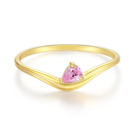 Popular Style 925 Sterling Silver Jewelry Custom Zircon 18k Gold Pink Pear-shaped Moissanite Engagement Rings for Women