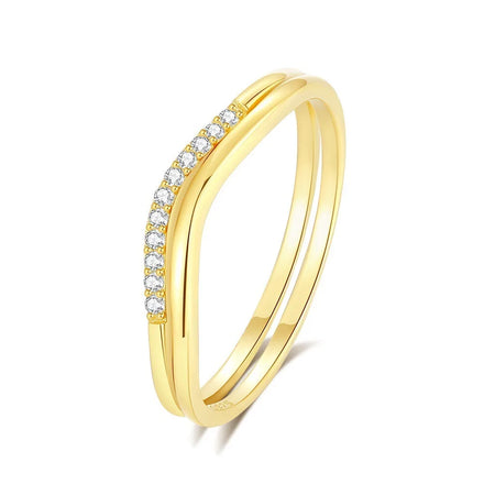 Romantic Style 925 Sterling Silver Jewelry Custom Zircon Glod V-shaped Crown Mossanite Diamond Wedding Rings for Girls