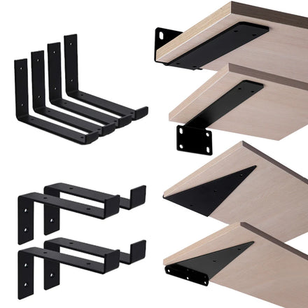 Modern Invisible Black Metal Design Stainless Steel L Brackets Furniture Hidden Shelf Bracket Structure Iron Stamping