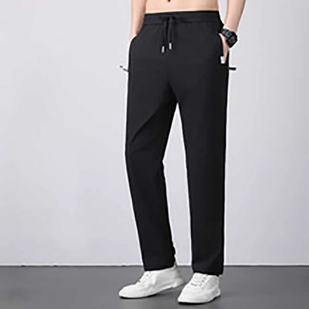OEM Custom Logo Design New Men's Straight Ice Silk Pants Summer Quick-Drying Stretch Pants Loose Large Size Sports Pants