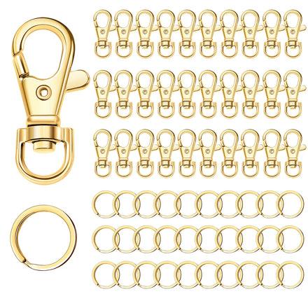 Wholesale Swivel Clasps Metal Key Ring Key Chain 30 Pieces Lanyard Clip Spring Hook Metal Swivel Clasps Metal Key Chain