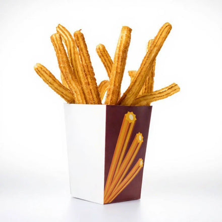 Eco Friendly Handle Customized Churros Fritters Sauce Dip Tray Box Cake Donuts Sushi Brownie Cookies Paper Take Away Packing Box