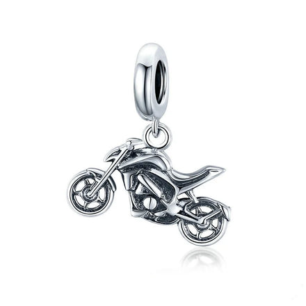 Hot Sale Motorcycle Charisma Pendant 925 Sterling Silver Cool Sports Style DIY Beads Bracelet Accessory Boyfriend Gift Wholesale