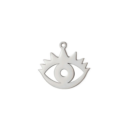 Wholesale Stainless Steel Eyelash Charm Gold Color Hollow Eye Pendant Accessories for Necklace Bracelet Charm for Jewelry Making