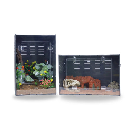 12x12x18 Inch Acrylic PVC Breathable Flat Packaging Insulated Reptile Supplies Top Mesh PVC Terrarium for Arboreal Boxed