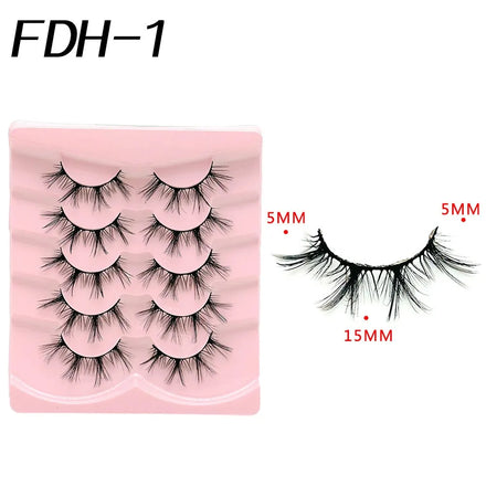 Wholesale 9 Styles European American Style 5 Pairs 3D Three-dimensional Thick Synthetic Hair Eyelashes Natural for Full