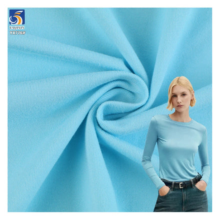YX776 95% Polyester 5% Spandex Cheap 180gsm Double-Sided Brushed Bottoming Shirt Yoga Clothing Knit 4 Way Stretch Fabric