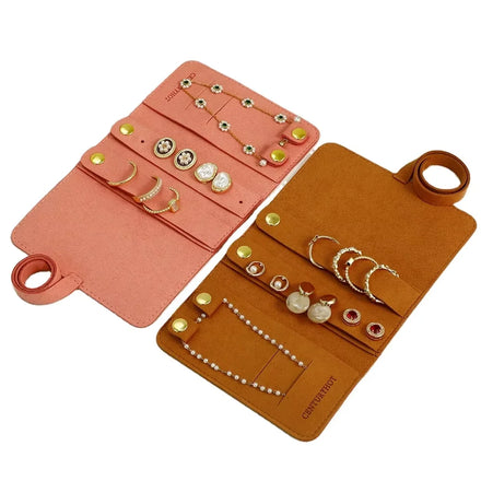 Portable Microfiber Multi-functional Jewelry Roll Bag Foldable Travel Bags Jewelry Storage Pouch Soft Jewelry Storage Bag Travel