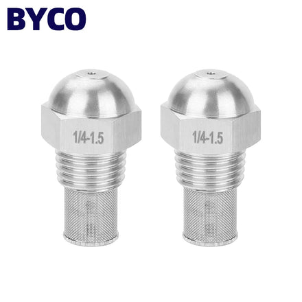 BYCO 1/4 304 Stainless Steel High and Low Pressure Fine Atomizing Nozzle for Cooling and Dust Removal