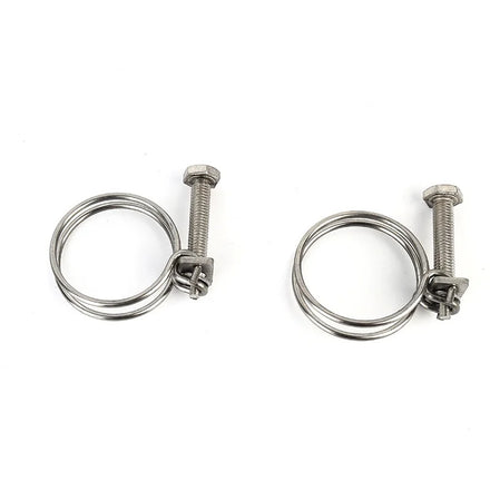 304 Stainless Steel Double Wire Hose Clamp Plastic Ring Enclosure for Metric Measurement System Pipe Clamping