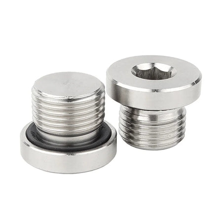 304 Stainless Steel Hex Socket ED Plug with Flange Edge Oil Seal Screw Plug for Water Application Brass Pipe Fittings
