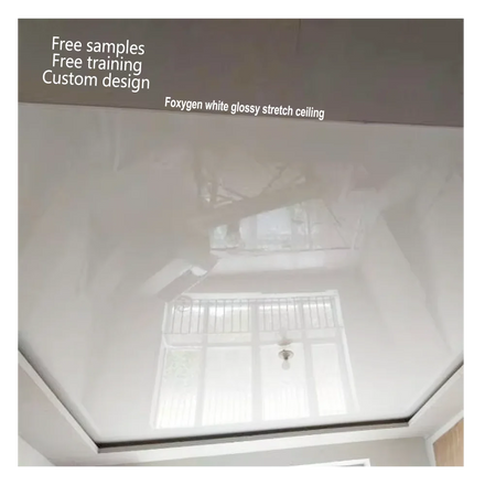 FOXYGEN MSD Pvc Modern Ceiling Tiles White Glossy Film Interior Decoration Pvc Film Stretch Ceiling for Home Office Living Room