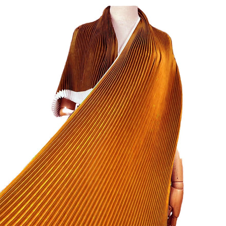 YX651-2 Nigerian Stylish 100% Polyester Satin Woven Fabric Pleated Women's Fashion Dresses Skirts Satin Pleated Fabric