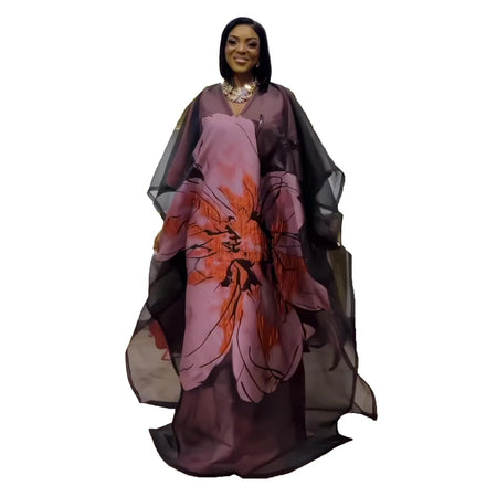 New Arrival Two-Piece African Women Dress Loose Boubou with Jacquard Fabric and Embroidery Decoration for Women Clothing