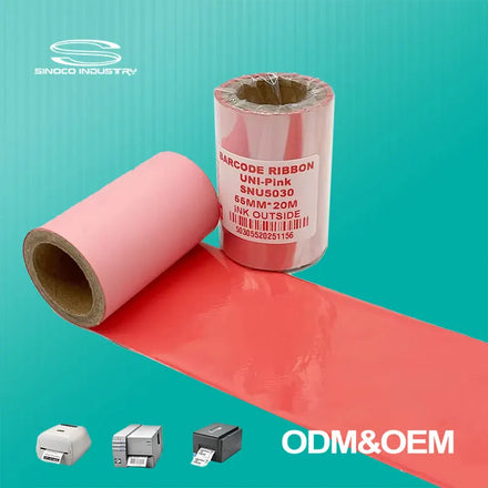 OEM 55mm*20m Unique Color Thermal Transfer Resin Ribbon High Durability Compatible with Label Printers for Premium Gift Wrapping