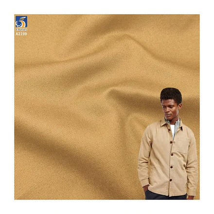 A2199 Ready Made High Quality 270gsm Woven Combed 100% Cotton Twill Fabric Khaki Twill Fabric for Shirts Skirts