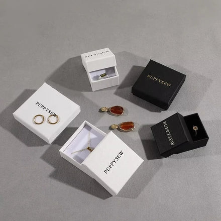 Custom Logo Display Storage Ring Earring Jewelry Packing Box Travel Jewelry Case Cardboard Paper Lids Jewelry Box