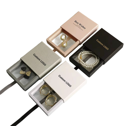 Custom logo 9.5*9.5cm Clear Jewelry Box Transparent PE Film Display Packing Box Bracelet Ring Earring Packing Box