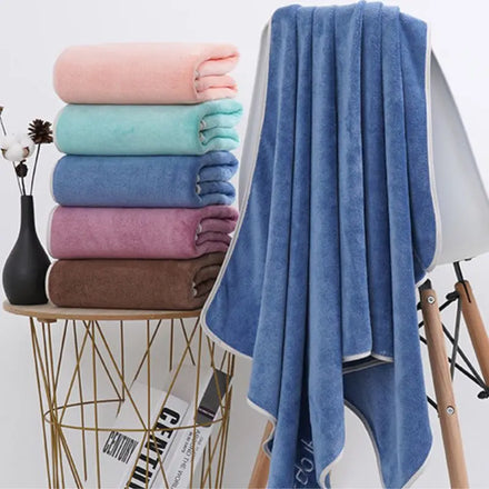 Best Seller Microfiber Towel Bath Towels Custom Made Laser Logo Super Soft Highly Absorbent Coral Velvet 70-140cm Bath Towels