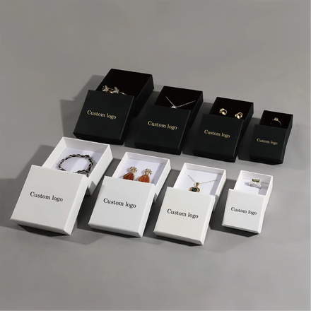 9*9*3cm Cardboard Jewelry Lid and Base Box Personalized Jewelry Packaging Box Necklace Paper Lid Box With Logo Custom