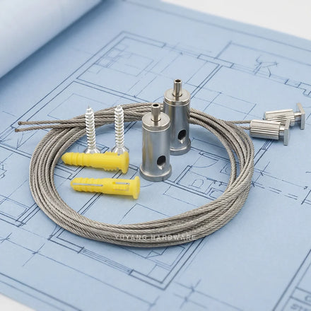OEM Ceiling Suspension Set Steel Wire Cable Adjustable Lights Suspension Kit Lighting Hanging System