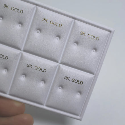 Custom Gold Foil Logo 9k 10k 14k 18k Gold Jewelry Cards Earring Stud Puff Pads Cards