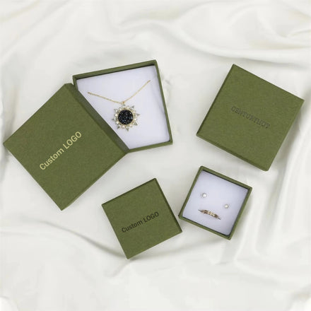 Custom logo Cardboard Jewelry Packaging Boxes Luxury Jewellery Gift Box Necklace Earrings Bracelet Ring Paper Jewelry Lid Box