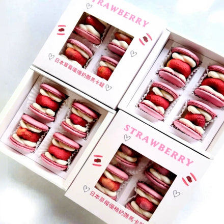 Recyclable Food Grade Sweet Dessert Pastry Biscuit Paper Slide Box Macarons Cake Crepe Cookie Packaging Divider Box with Window