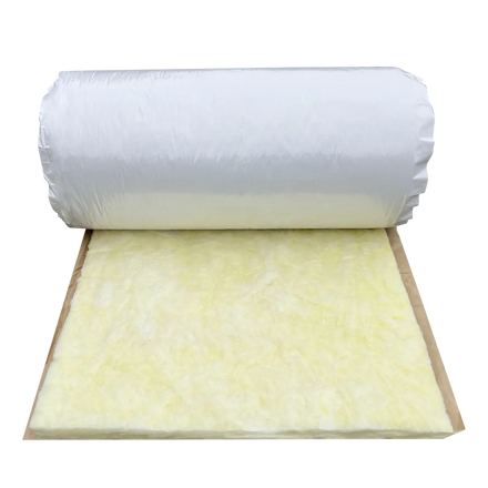 MBI Mexico Market Fireproof Waterproof Metal Roof Insulation White Polypropylene Facing Glass Wool Blanket/roll/felt