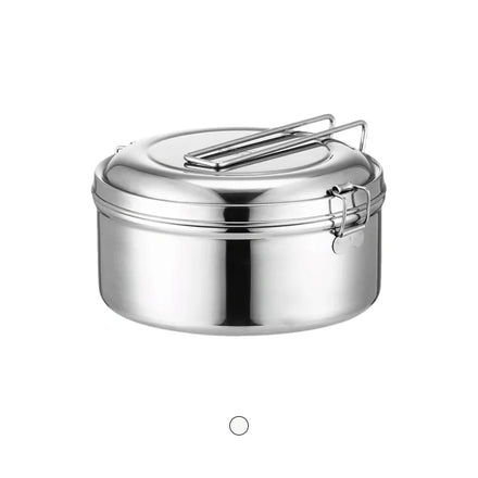 2025 304 Stainless Steel Bento Lunch Box Round Student Portable Picnic Single Layer Lunch Box for Promotion